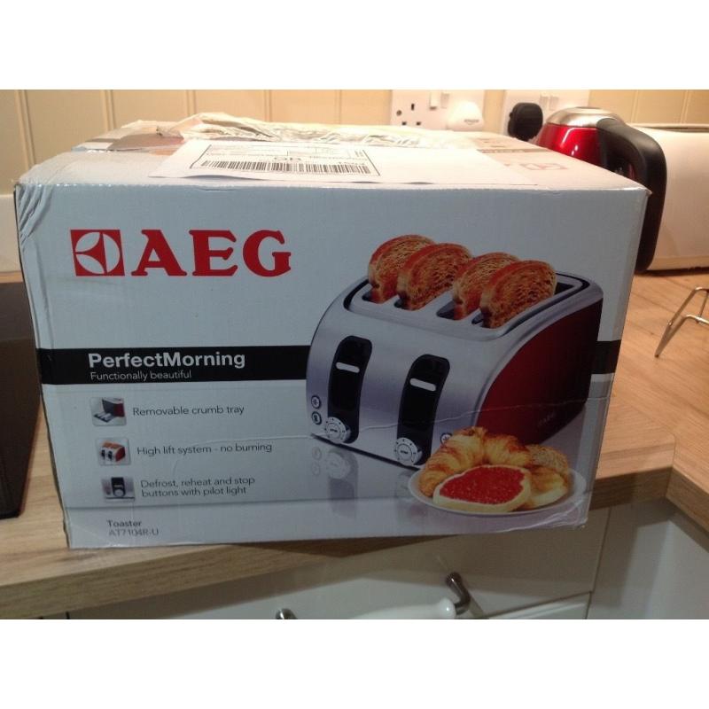 AEG Red 4 Slice Toaster - new, unused