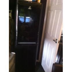 Indesit black fridge freezer 4 months old