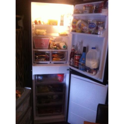 Indesit black fridge freezer 4 months old