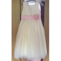 Girls ivory & pink bridesmaid dress age 9-10 years