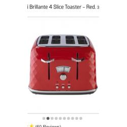 Red De'Longhi kettle and toaster