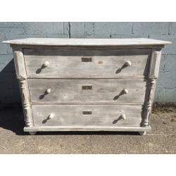Lovely, French, painted chest of drawers, vintage, antique