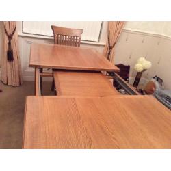 Solid Oak Harveys Dining Table and Chairs 6