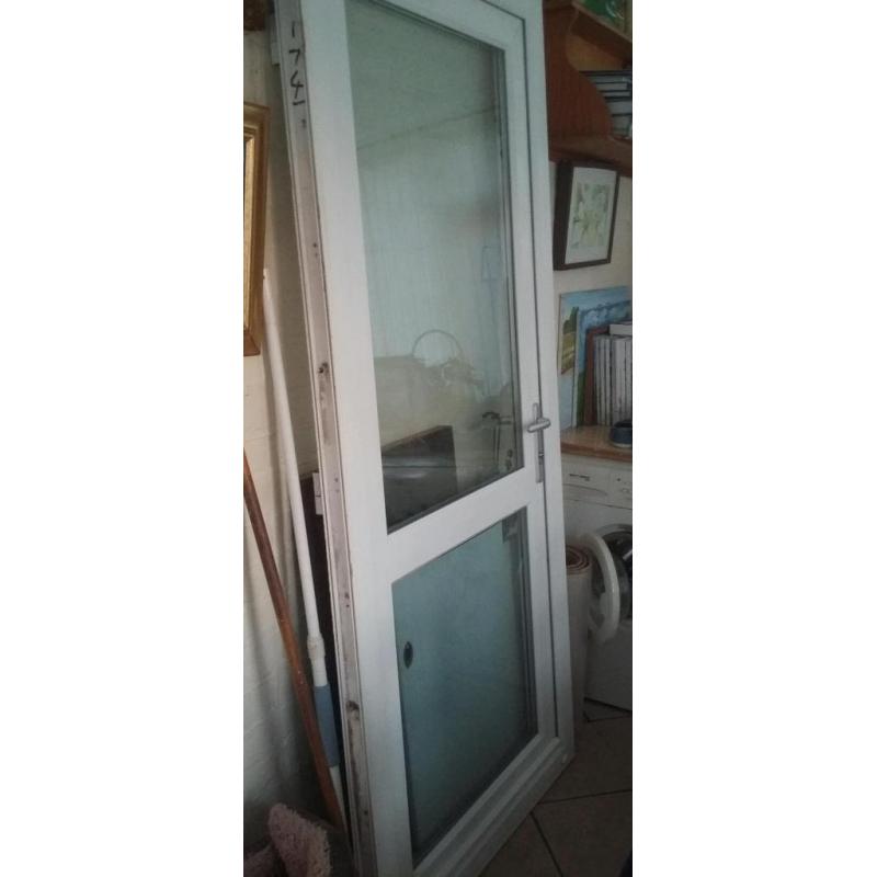 White uPVC back door