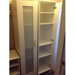 IKEA two white storage cupboards and bedside storage unit