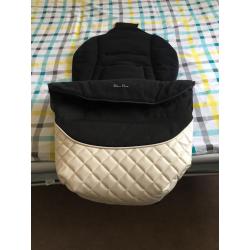 Silver cross pram with rain cover and foot muff
