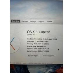 Macbook Pro 15 inch Late 2013 intel core i7