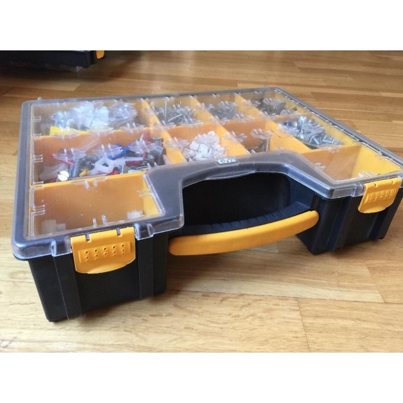 Fabulous Deep Storage Organiser 10 removable pods +100's of screws/electrical/brackets/rawlplugs