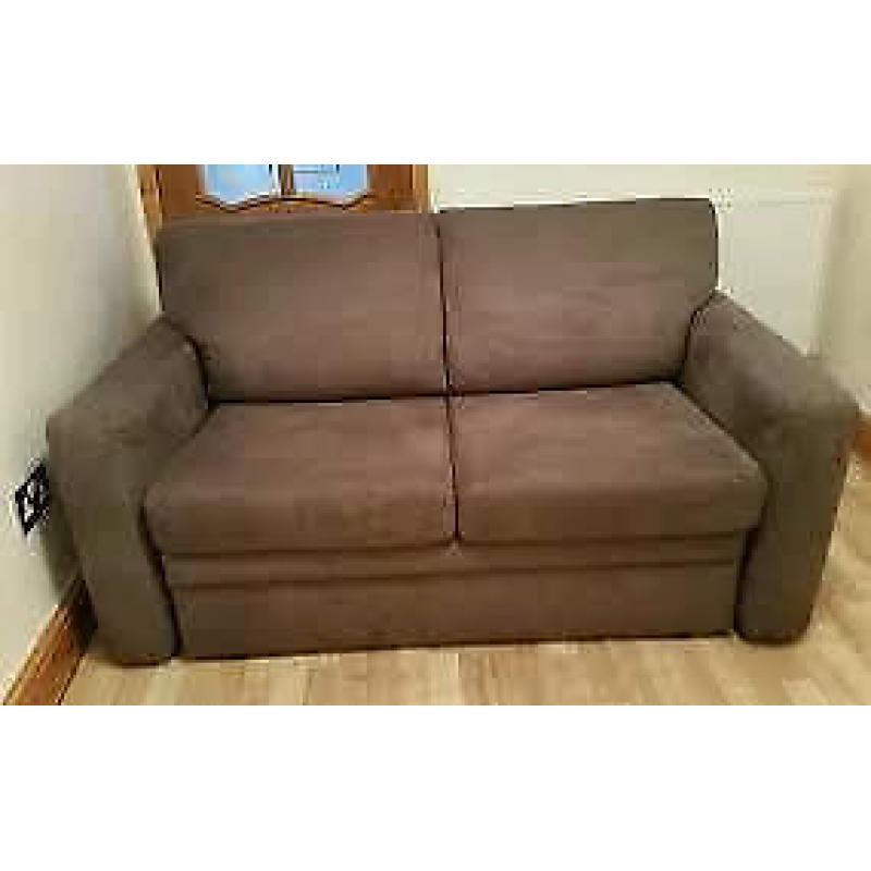 John Lewis Mocha Brown Suede Sofa Bed