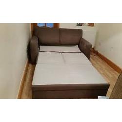 John Lewis Mocha Brown Suede Sofa Bed