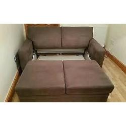 John Lewis Mocha Brown Suede Sofa Bed