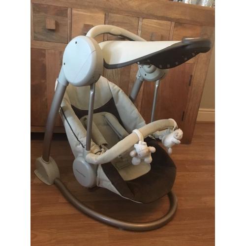 Mamas and Papas starlight creme and brown swing