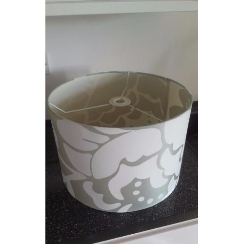 Green and white lamp shade