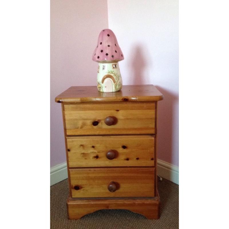 Solid pine bedside cabinets x2