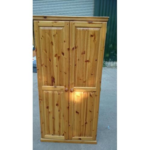 Pine wooden wardrobe