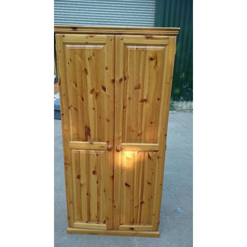 Pine wooden wardrobe