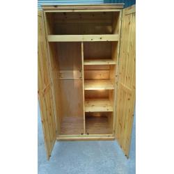 Pine wooden wardrobe