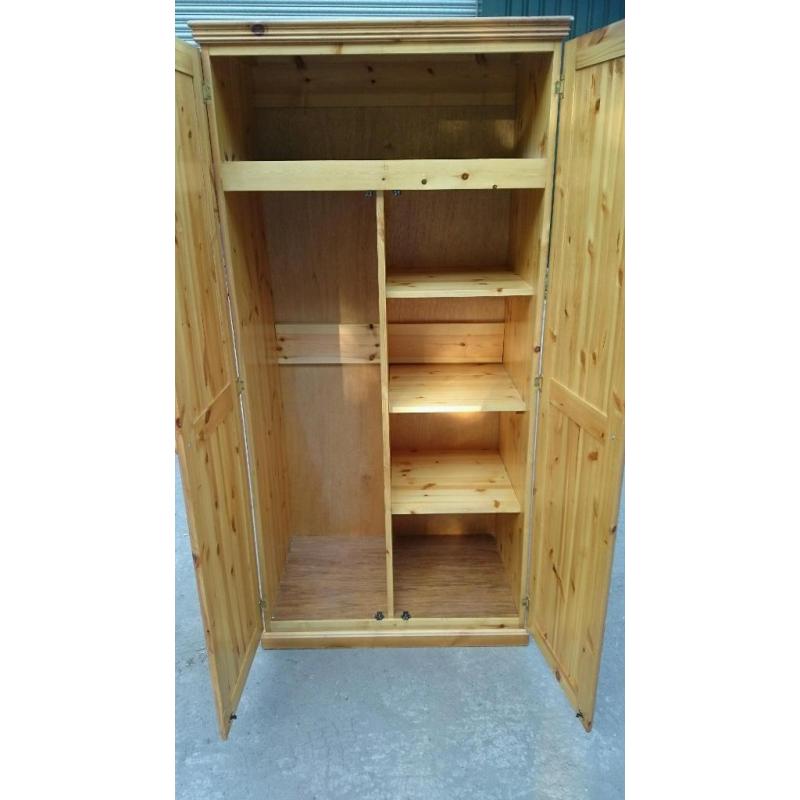 Pine wooden wardrobe