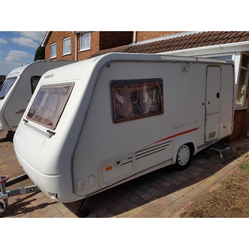 Fleurette Tamaris 38 pop top 2 beryh touring caravan year 2002 with full awning and motor mover