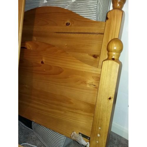 Wooden slatted single bed