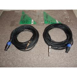 pyle speakon to 1/4'' Jack cables (50ft) 3 pairs (6 cables) 12 gauge pro cable