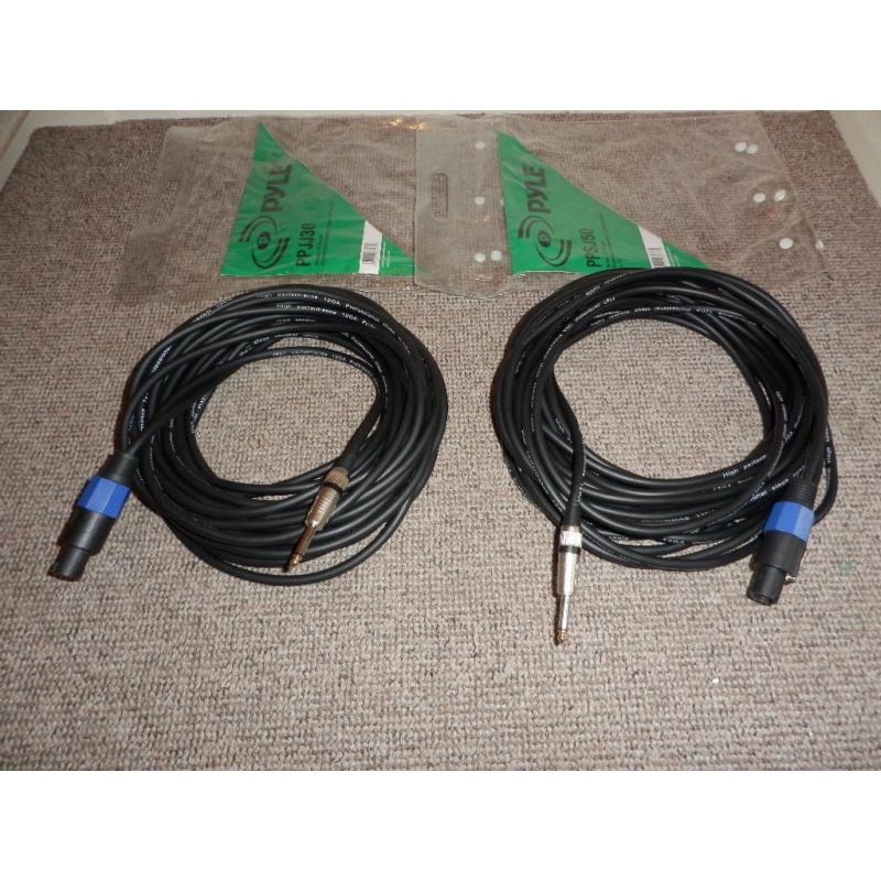 pyle speakon to 1/4'' Jack cables (50ft) 3 pairs (6 cables) 12 gauge pro cable