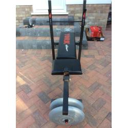 York weight bench and 20 kgs