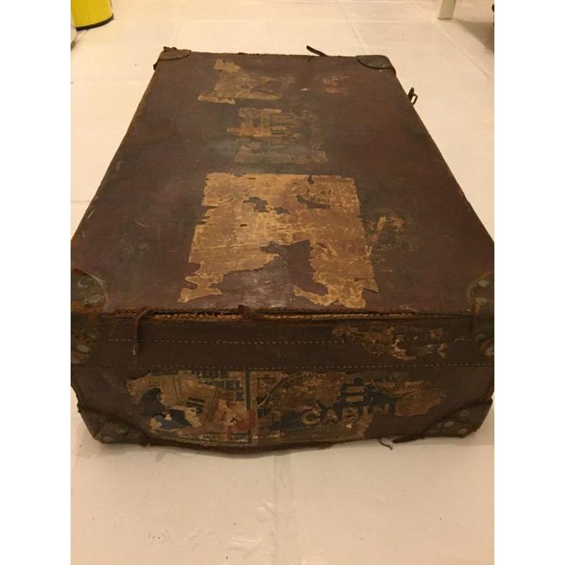 Vintage leather suitcase