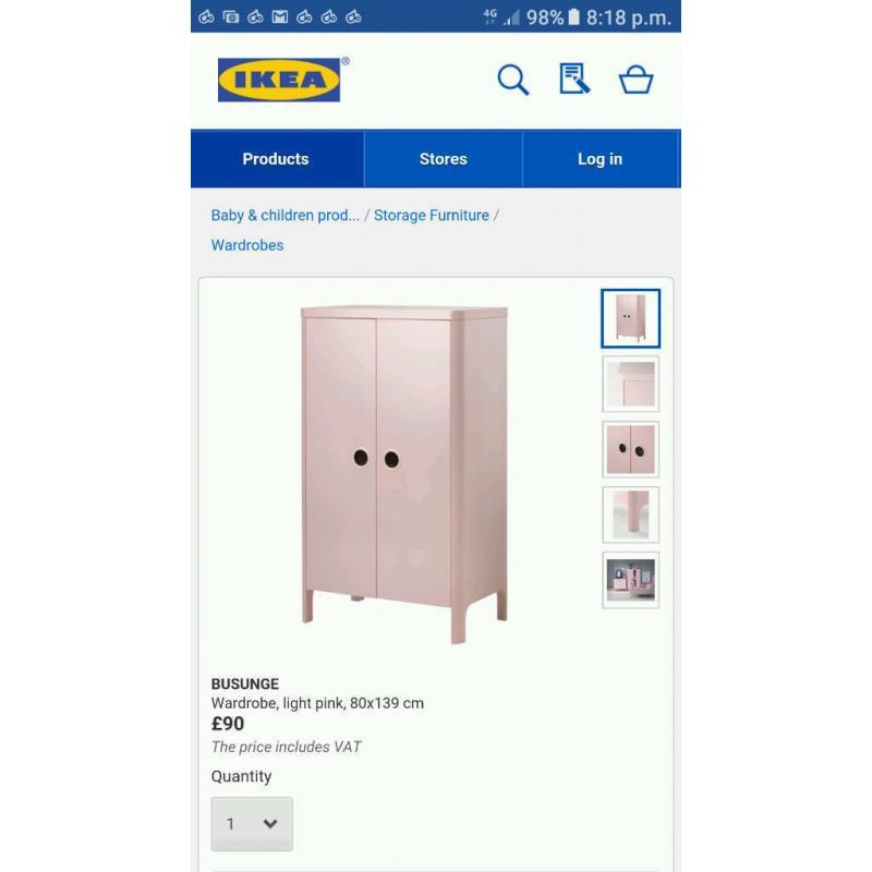 ikea pink girls wardrobe