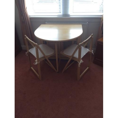 John Lewis 'Butterfly' folding table and 2 Chairs