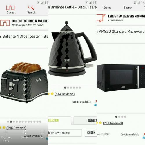 delonghi kettle toaster microwave set.