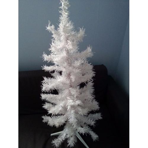 2 x 3 foot christmas trees one black prelit and one white