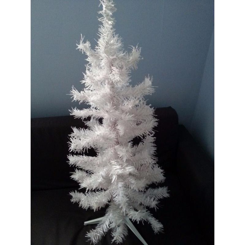 2 x 3 foot christmas trees one black prelit and one white