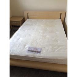 Bedroom furniture set solid pine double bed drawers