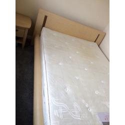 Bedroom furniture set solid pine double bed drawers