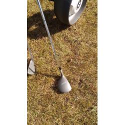 Ladies/Junior golf set, shoes, bag, trolley (2 tartan wood covers)
