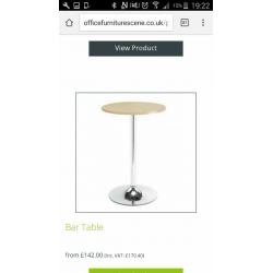 immaculate high table and 4 chairs