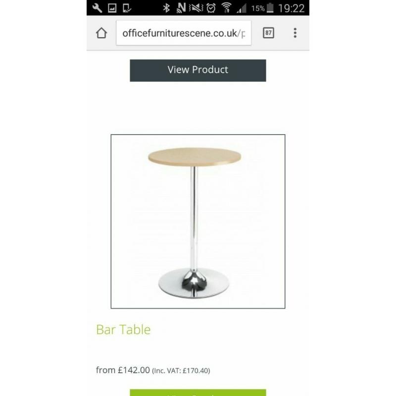 immaculate high table and 4 chairs