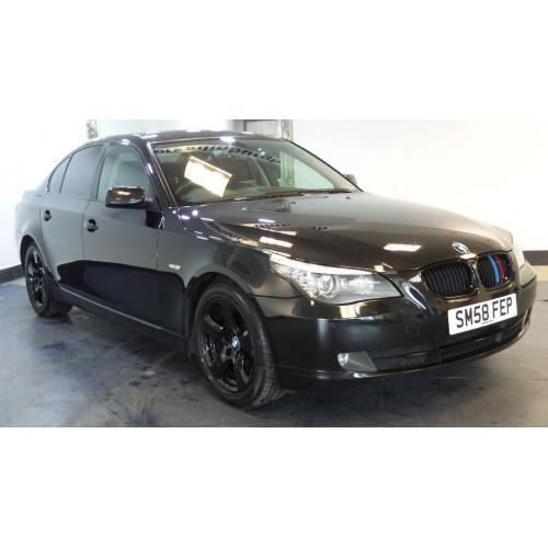 2009 58 BMW 5 SERIES 2.0 520D SE 4D 175 BHP DIESEL BLACK MOT 06/02/2017 2 OWNERS