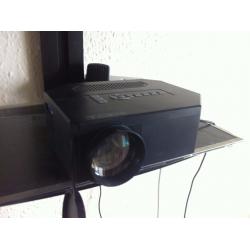 AbdTech mini projector + VonHaus 90-Inch Self Locking Screen