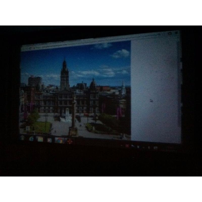 AbdTech mini projector + VonHaus 90-Inch Self Locking Screen
