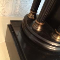 ONE FRENCH BLACK SLATE 8 DAY STRIKING MANTLE CLOCK