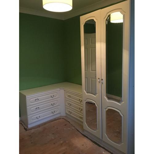 White wardrobe and chest of drawers