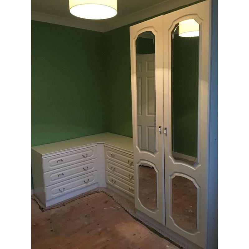 White wardrobe and chest of drawers