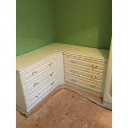 White wardrobe and chest of drawers