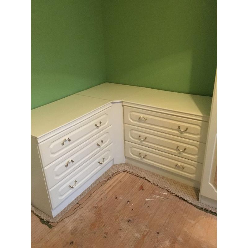 White wardrobe and chest of drawers