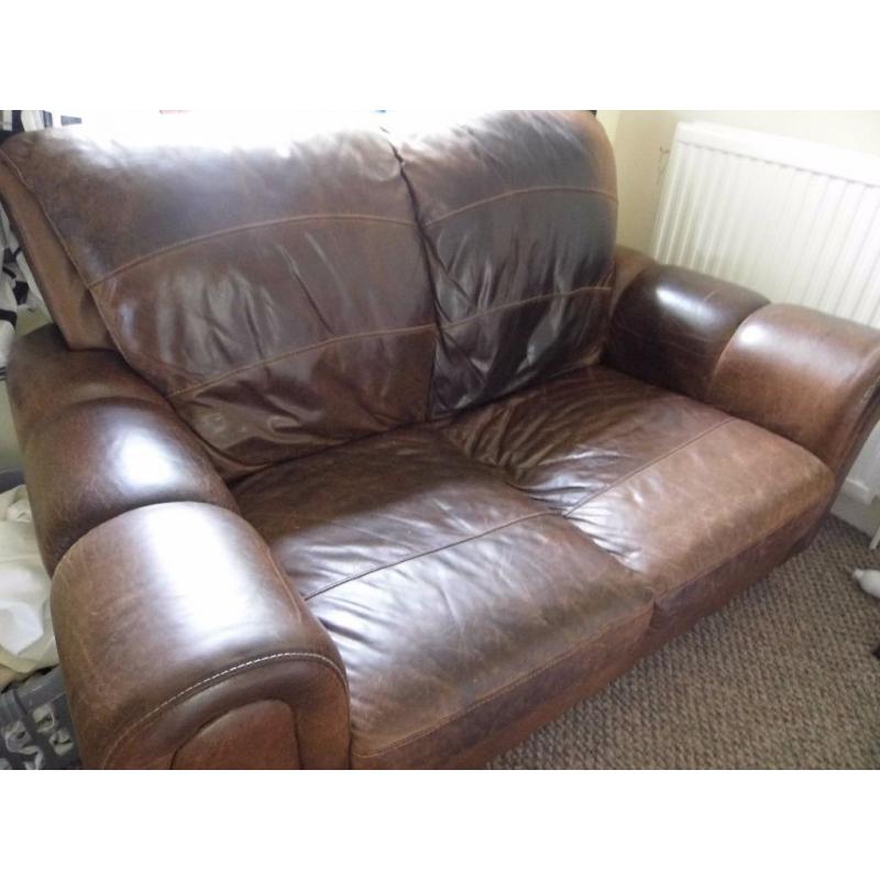Leather 2 seater settee
