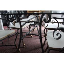 6 Seat Glass Dining Table with Matching Chairs