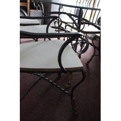 6 Seat Glass Dining Table with Matching Chairs