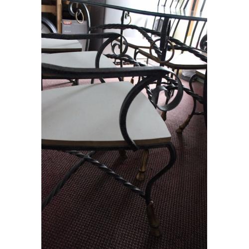 6 Seat Glass Dining Table with Matching Chairs